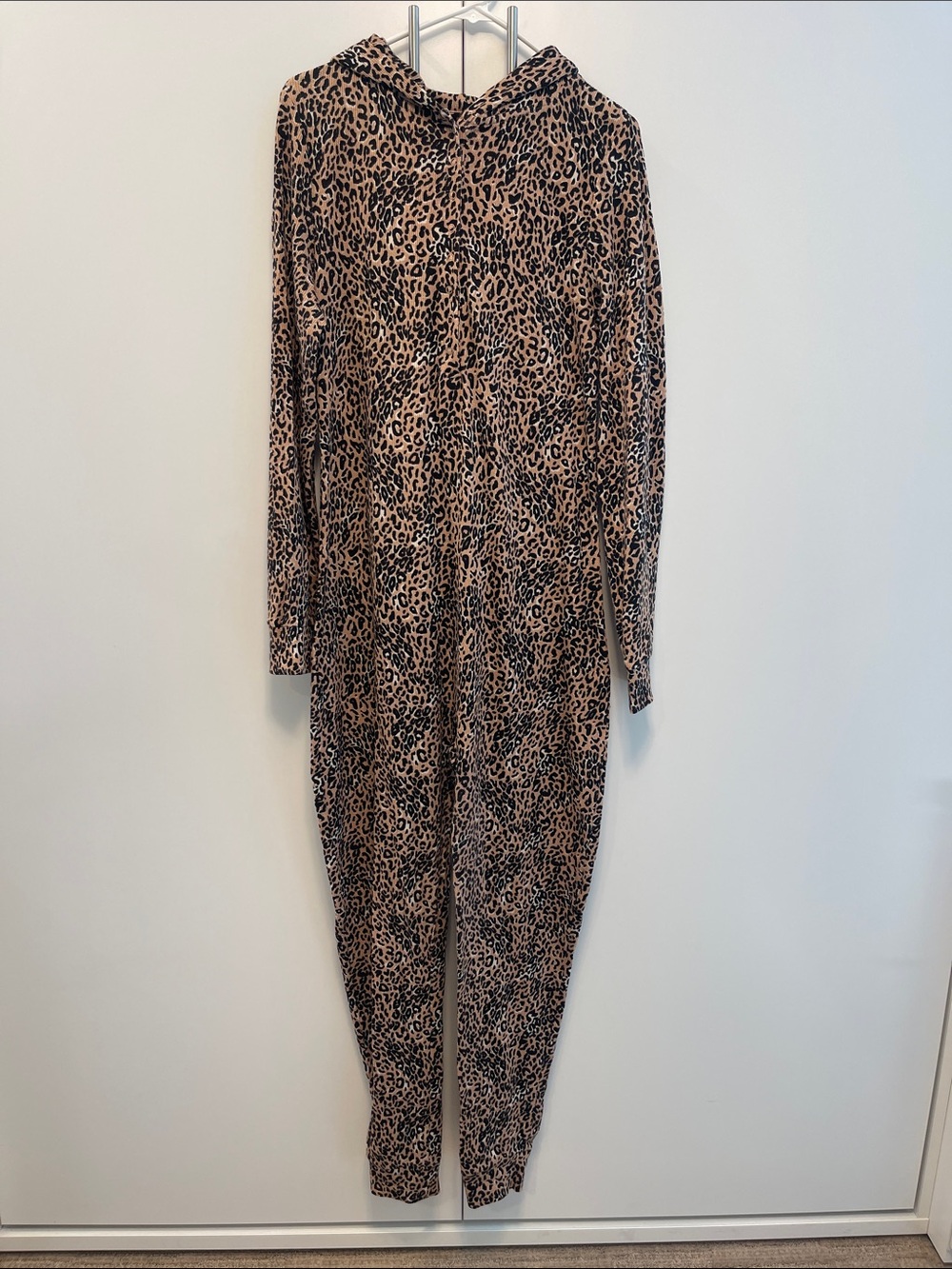 PINK Victoria's Secret Leopard Hooded Jumpsuit - Taupe & Black